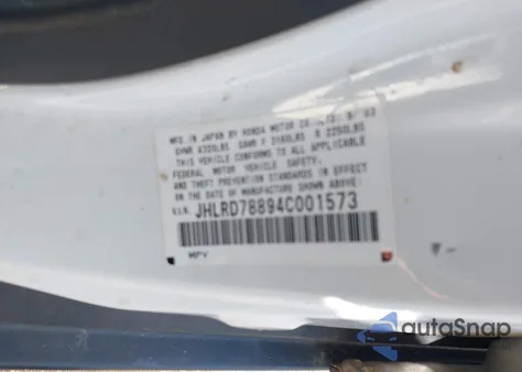 2004 Honda Cr-V Ex from USA, damaged, VIN JHLRD78894C001573